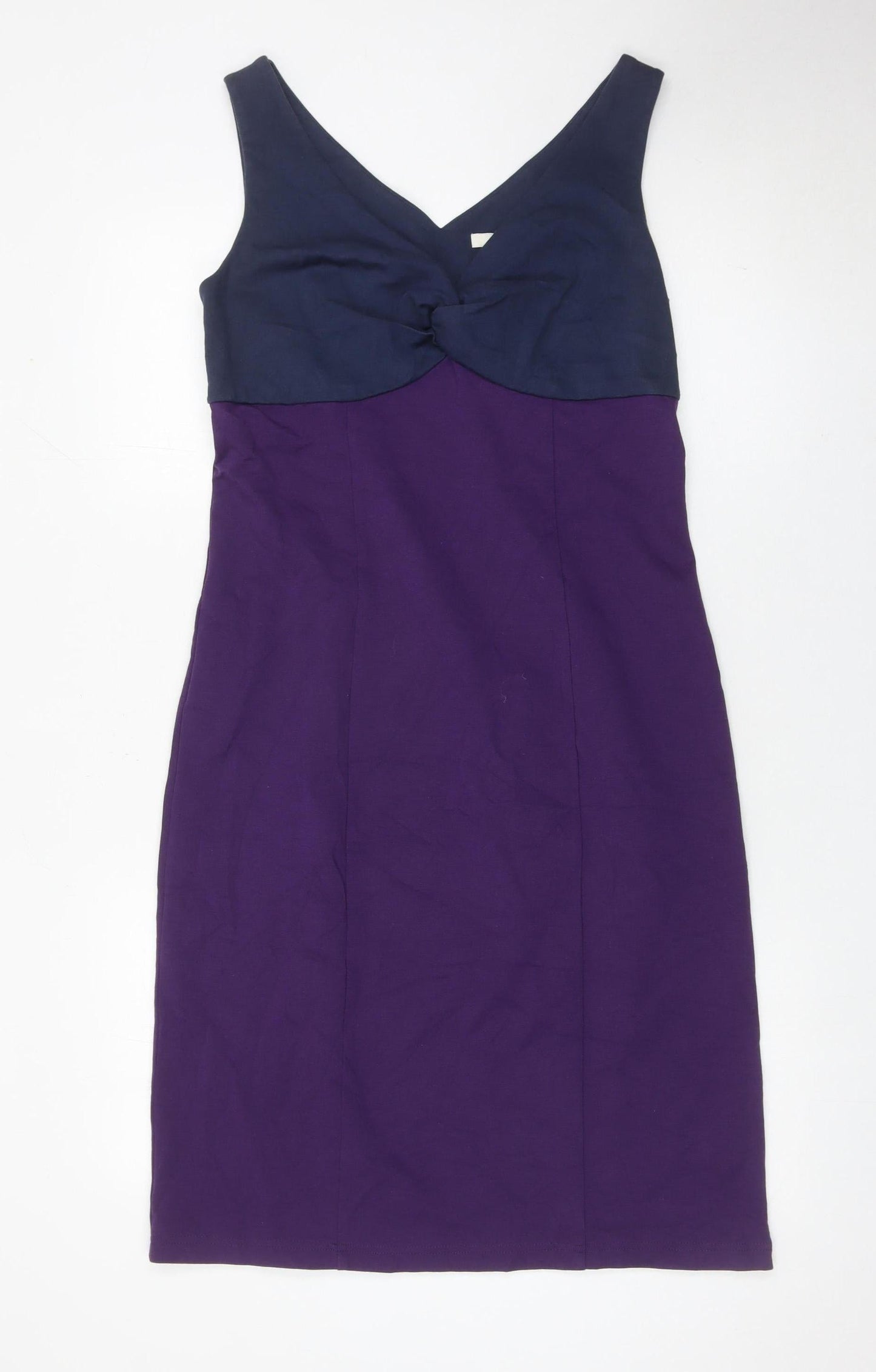 Boden Women’s Blue Purple Colourblock Sheath Dress Size 12 V-Neck