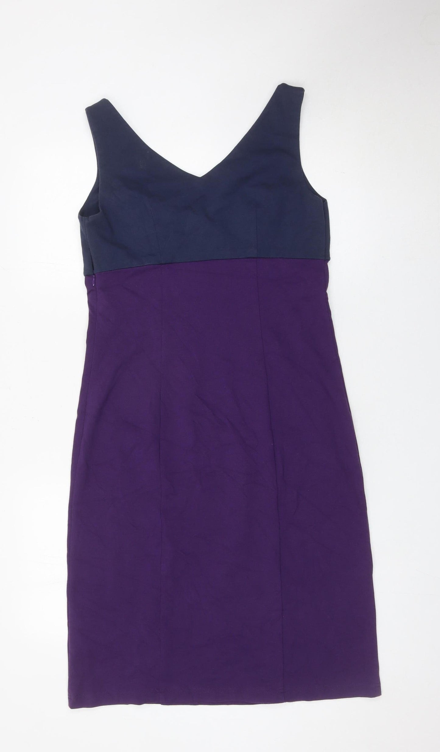 Boden Women’s Blue Purple Colourblock Sheath Dress Size 12 V-Neck