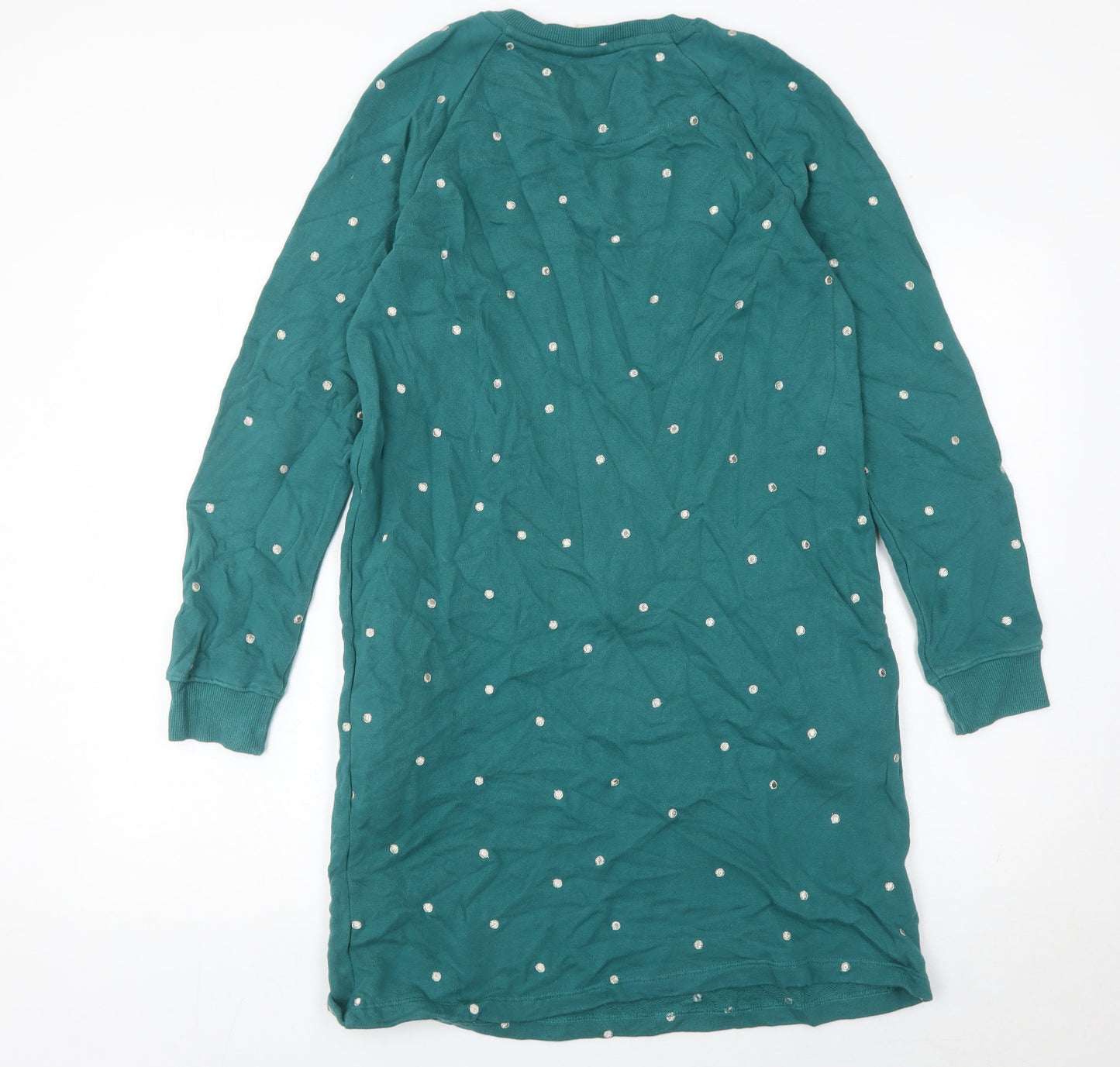 FatFace Women’s Green Polka Dot Cotton Shift Dress Size 10