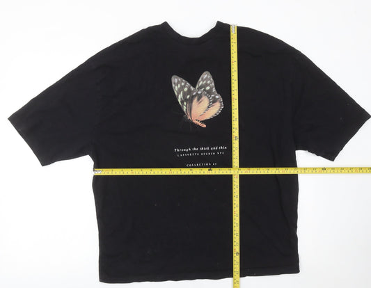 ASOS DESIGN Women's Black Butterfly Graphic T-Shirt Size M