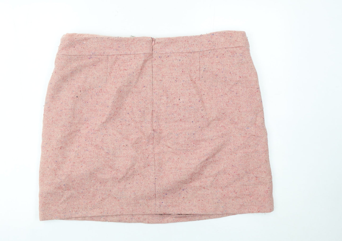 Joules Women’s Pink Wool Blend Tweed Pencil Skirt Size 18