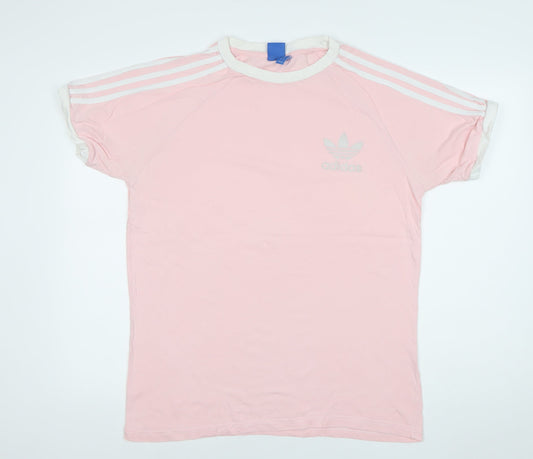 Adidas Men's Pink Logo Vintage Sports T-Shirt Size L