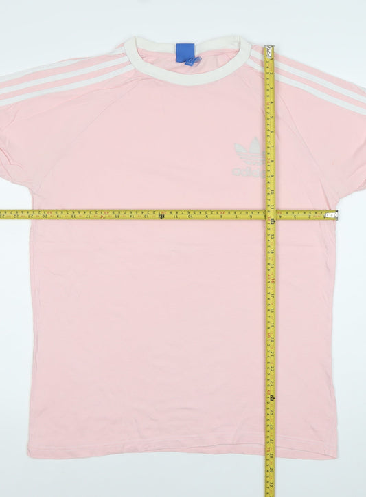 Adidas Men's Pink Logo Vintage Sports T-Shirt Size L