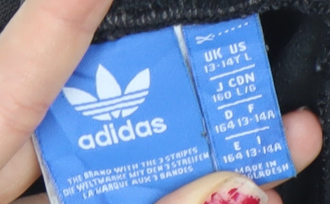 Adidas Boys Black 13-14Y Jogger Track Pants with Side Stripes