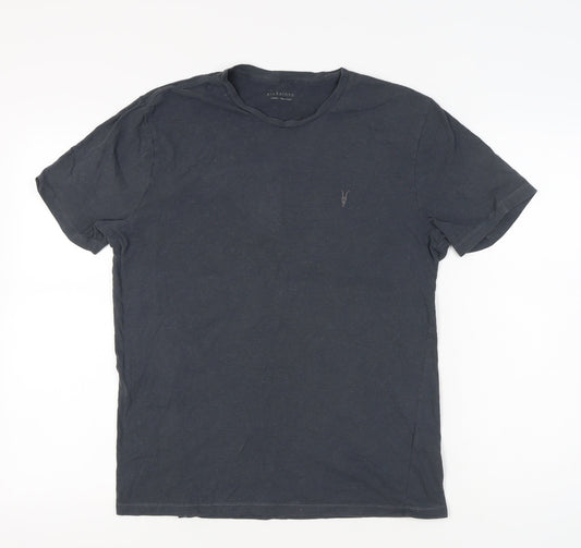 AllSaints Men's Black Slim Fit Cotton T-Shirt Size L