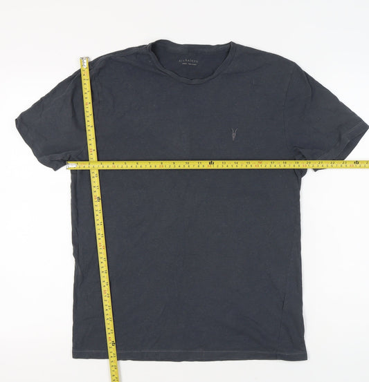 AllSaints Men's Black Slim Fit Cotton T-Shirt Size L