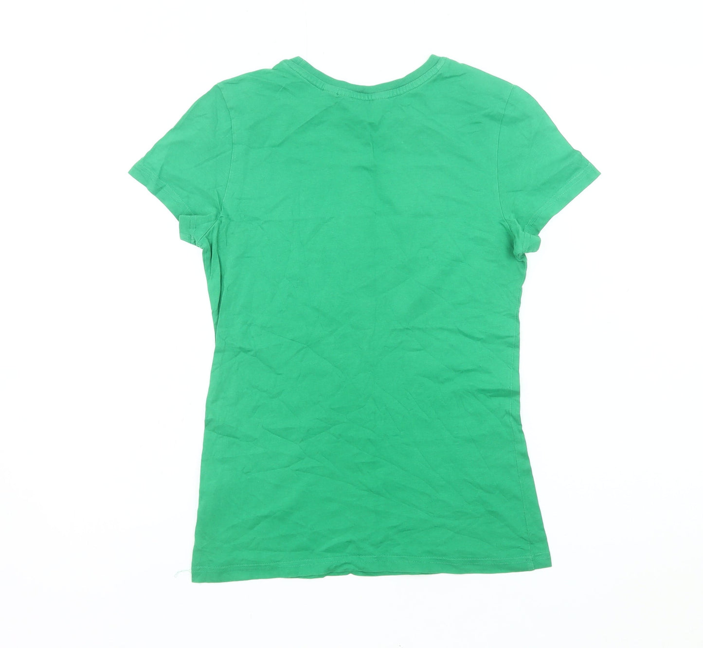 Adidas Womens Green Cotton T-Shirt Size 10 Casual Sportswear