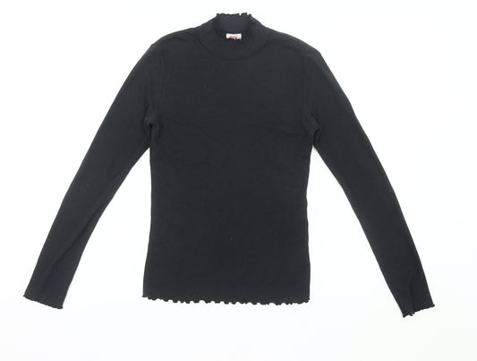 Levi's Womens Black XS Slim Fit Mock Neck Long Sleeve Top