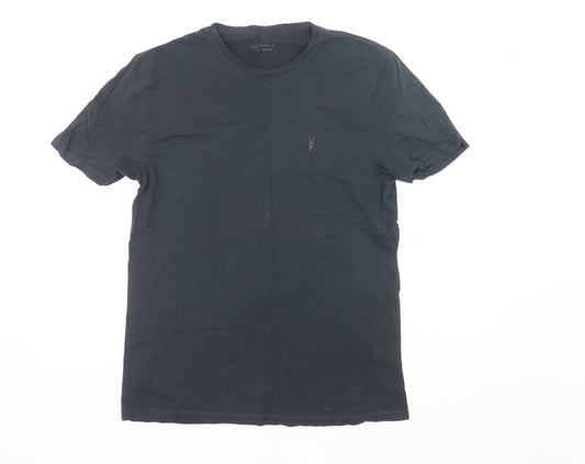 AllSaints Men’s Black Slim Fit Crew Neck T-Shirt Size L