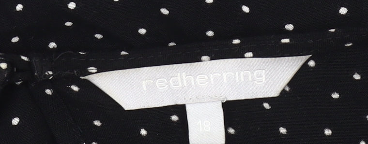 Red Herring Women’s Black Polka Dot Tunic Blouse Size 18