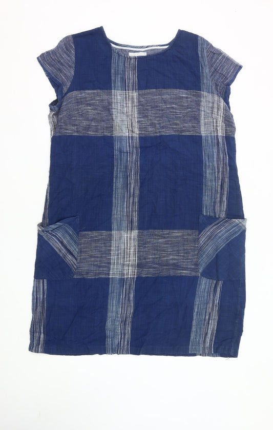 Seasalt Cornwall Women’s Blue Check Cotton Shift Dress Size 20