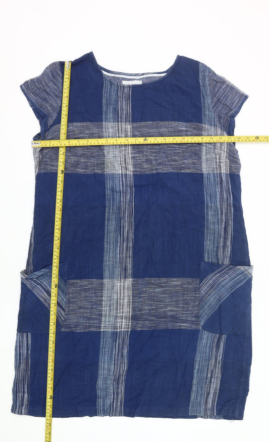 Seasalt Cornwall Women’s Blue Check Cotton Shift Dress Size 20