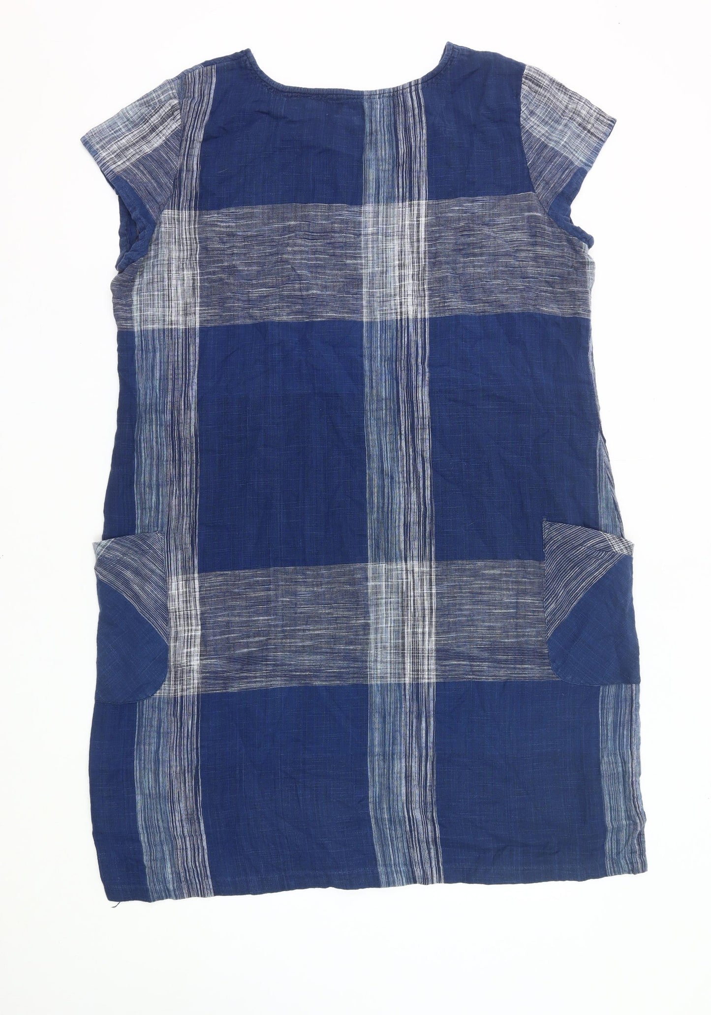 Seasalt Cornwall Women’s Blue Check Cotton Shift Dress Size 20