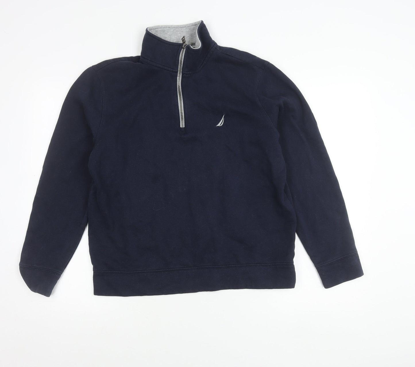 Nautica Unisex Blue Small 1/4 Zip Pullover Sweatshirt Cotton Blend