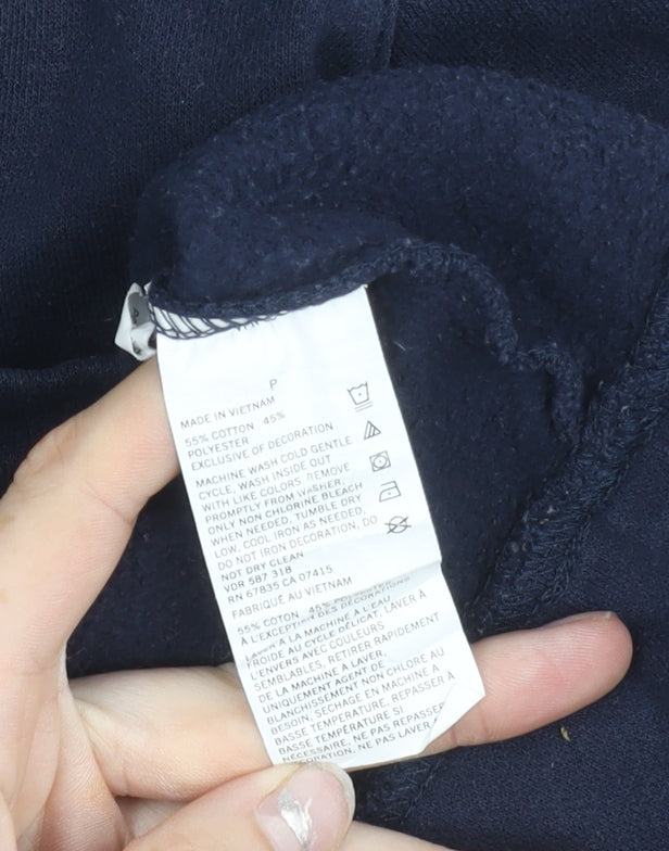 Nautica Unisex Blue Small 1/4 Zip Pullover Sweatshirt Cotton Blend