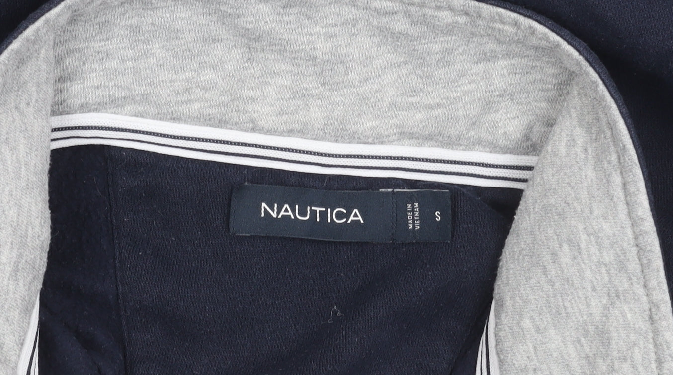 Nautica Unisex Blue Small 1/4 Zip Pullover Sweatshirt Cotton Blend