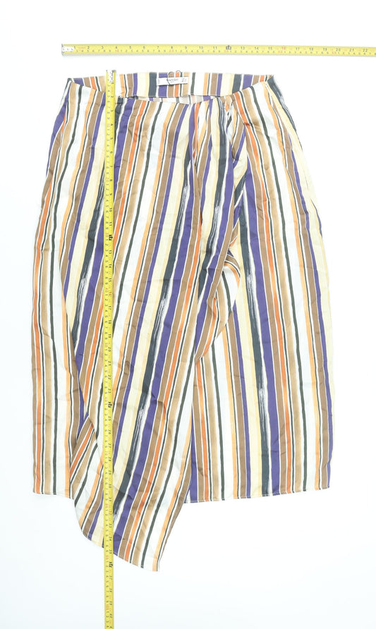 Mango Women’s Multicoloured Stripe Wrap Midi Skirt Size 14