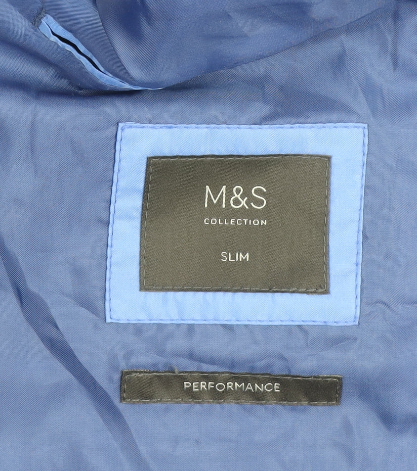 Marks and Spencer Men's Blue Slim Fit 36R Suit Jacket Wool Blend