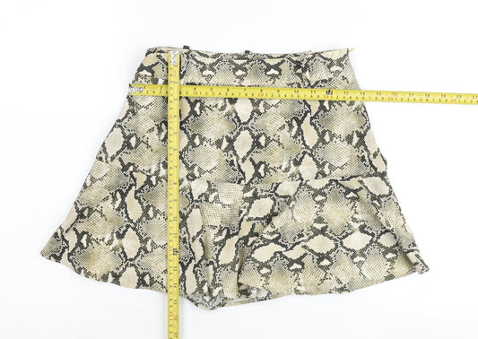 Zara Basic Women’s Multicoloured Snake Print Short A-Line Skirt XS