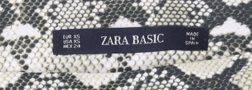 Zara Basic Women’s Multicoloured Snake Print Short A-Line Skirt XS