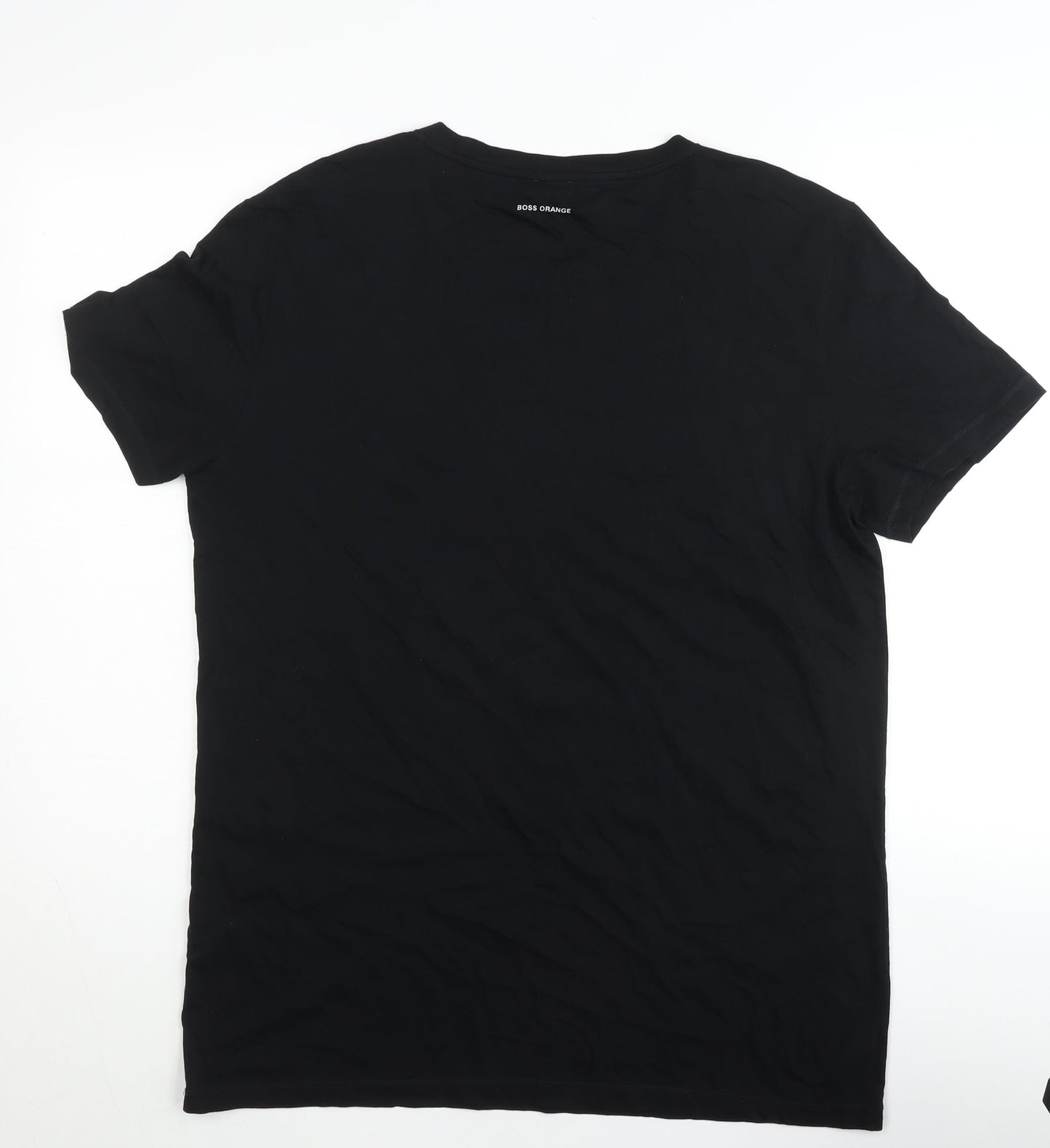 Hugo Boss Men’s Black XL Graphic Print Crew Neck Cotton T-Shirt