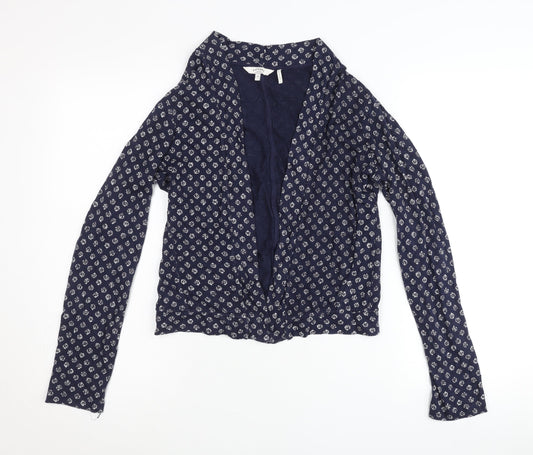 FatFace Women’s Blue Floral Knit Long Sleeve Open Cardigan Size 10