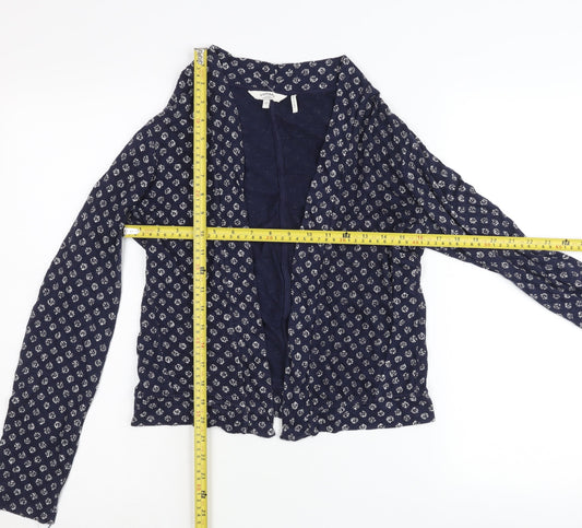 FatFace Women’s Blue Floral Knit Long Sleeve Open Cardigan Size 10