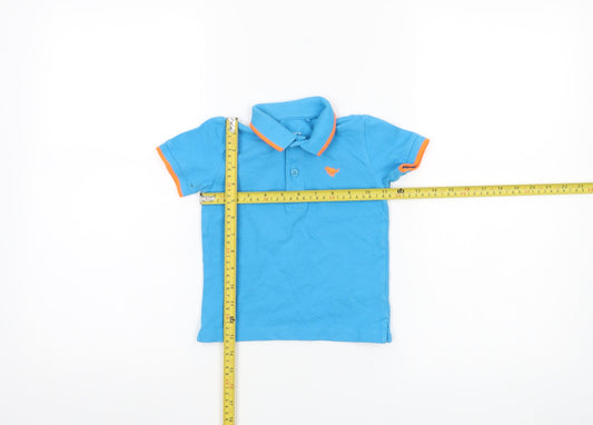 Next Boys Blue Polo Shirt 12-18 Months Cotton Short Sleeve Casual Top