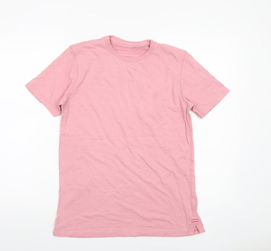 Fat Face Men’s Pink Crew Neck Cotton T-Shirt Size S Short Sleeve