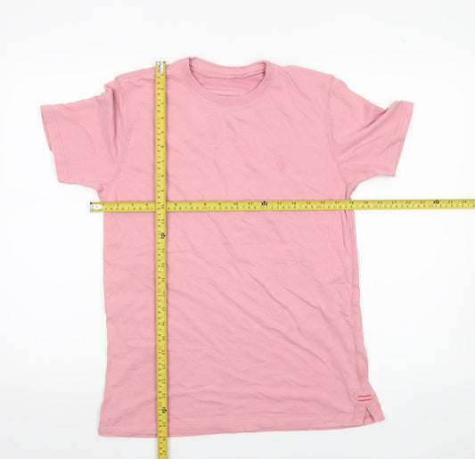 Fat Face Men’s Pink Crew Neck Cotton T-Shirt Size S Short Sleeve
