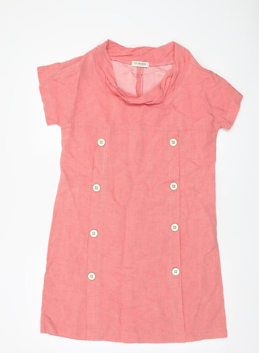 U.S. Polo Assn. Women’s Pink Linen Blend Shift Dress Size 8