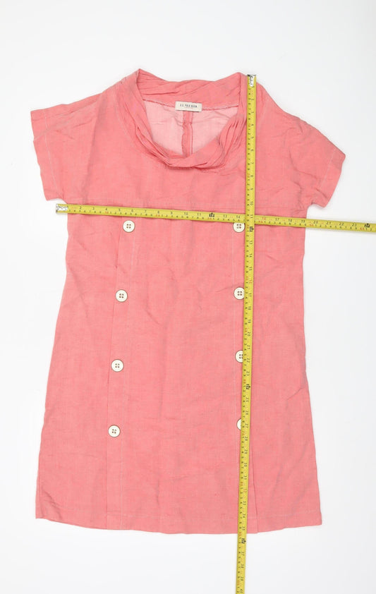 U.S. Polo Assn. Women’s Pink Linen Blend Shift Dress Size 8