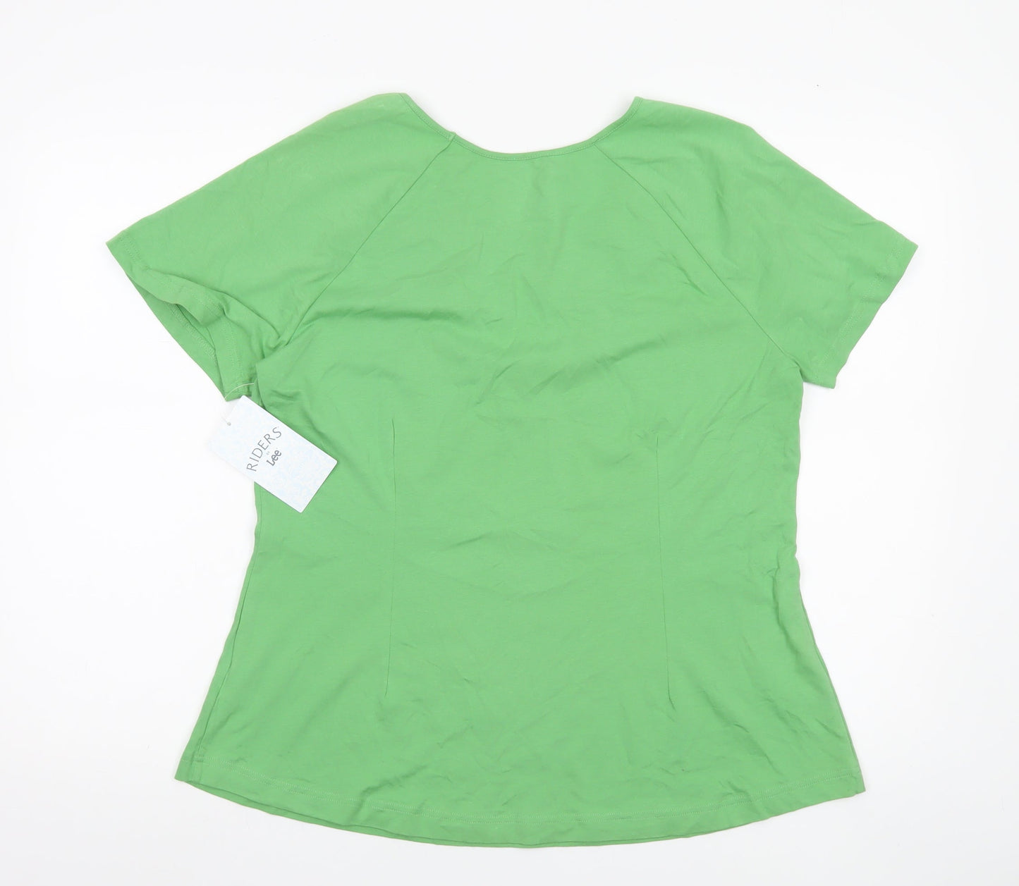 Lee Riders Women's Green L Slimming T-Shirt Short Sleeve Scoop Neck