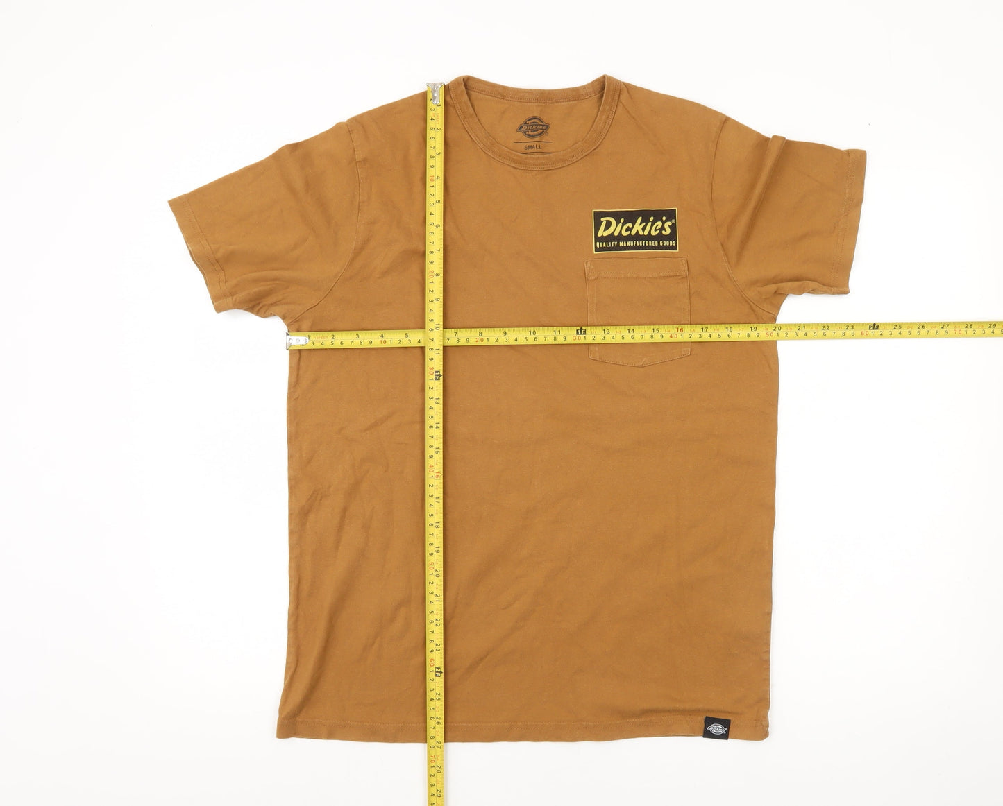 Dickies Men's Brown Small Crew Neck Short Sleeve Cotton T-Shirt