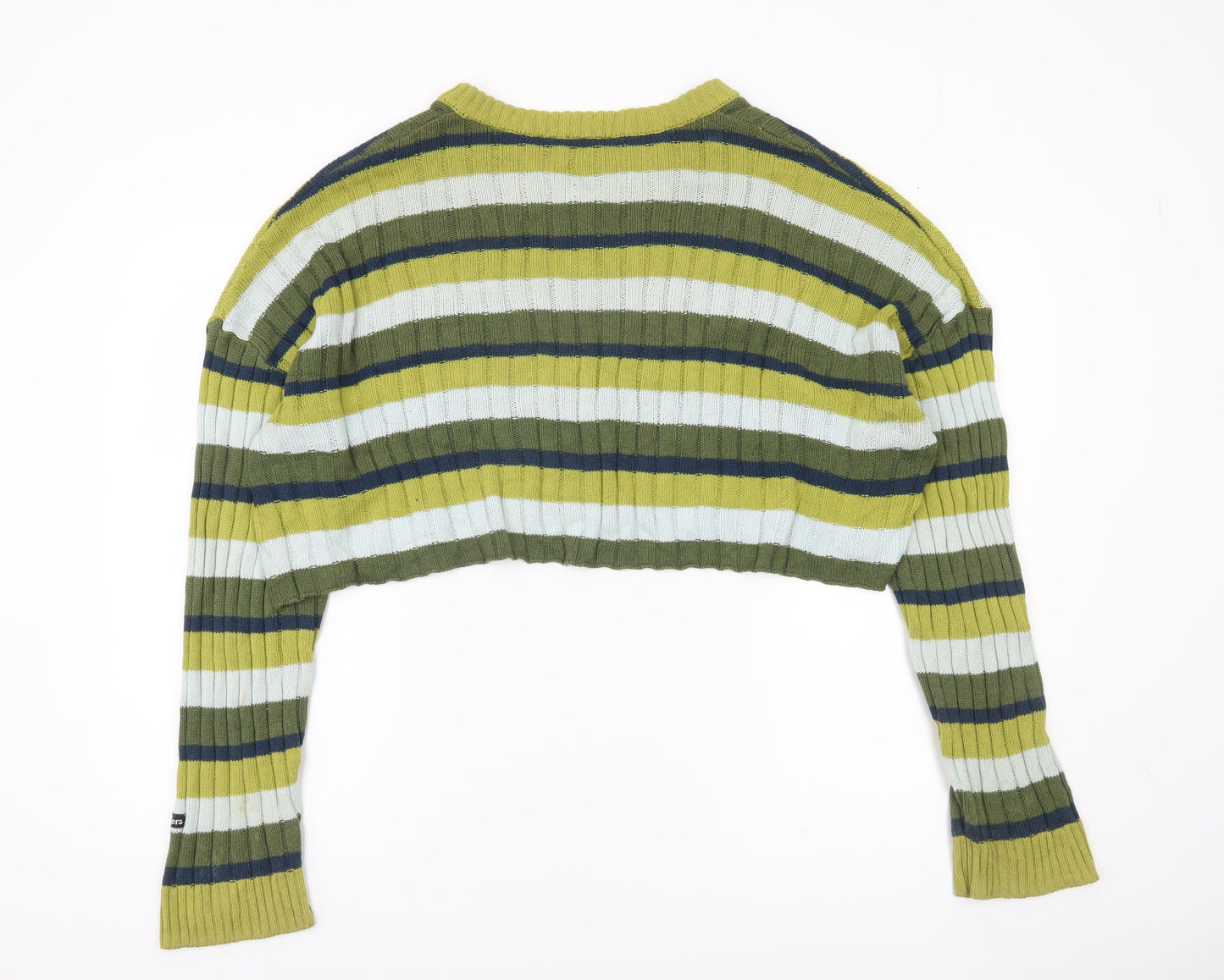 Kickers Women’s L Multicoloured Striped V-Neck Jumper Knit Long Sleeve