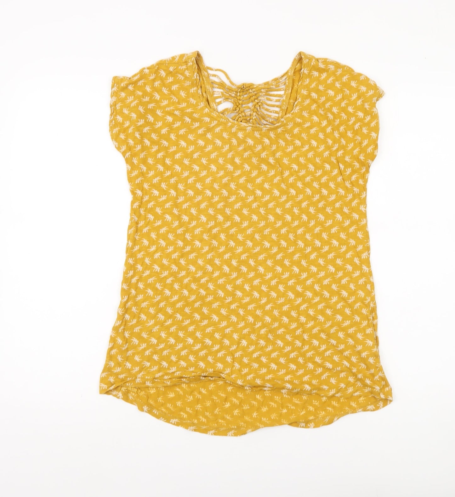 Fat Face Women’s Yellow Floral Tunic T-Shirt Size 8 Summer Casual