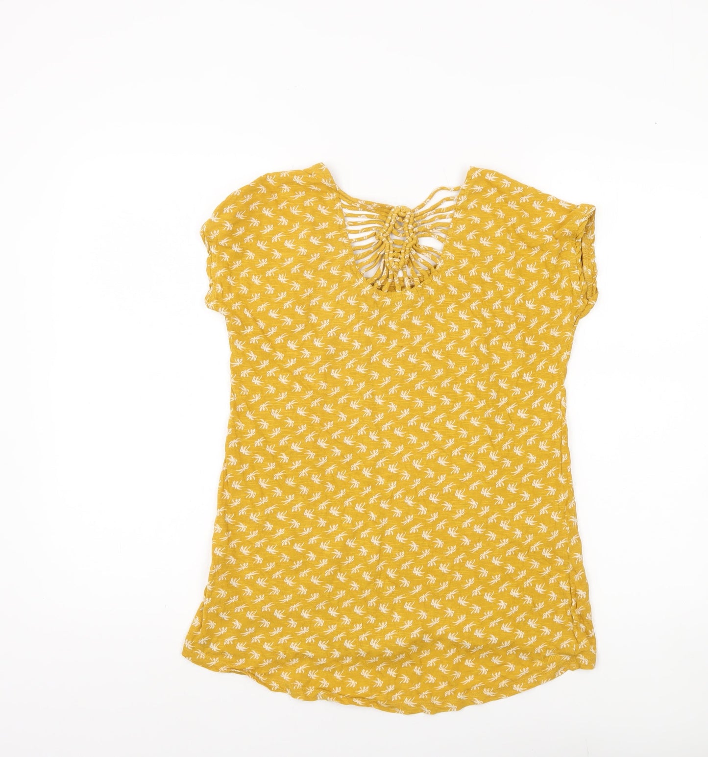 Fat Face Women’s Yellow Floral Tunic T-Shirt Size 8 Summer Casual