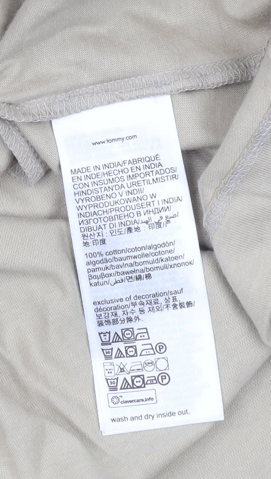 Mens UK Size L Tommy Hilfiger Beige Cotton T-Shirt