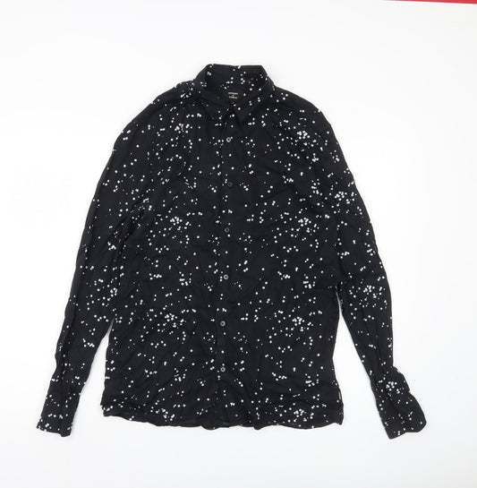 Superdry Men’s Black Polka Dot Button-Up Shirt Size S