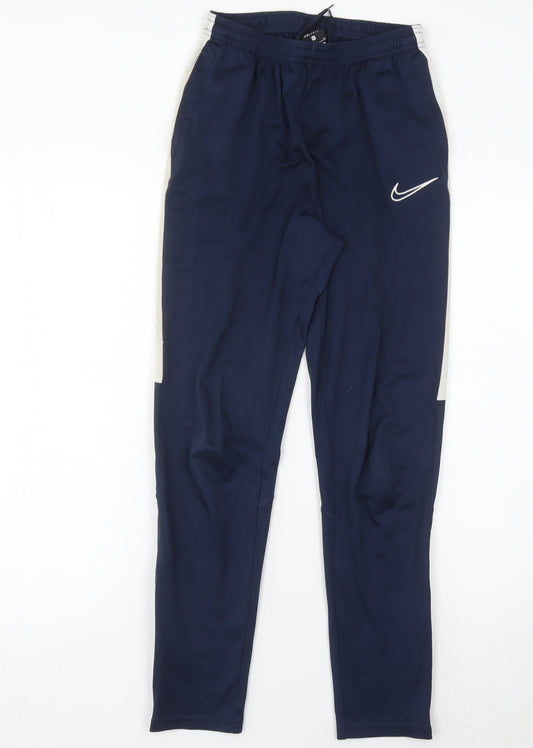 Nike Boys Blue XL Dri-Fit Jogger Trousers Football Activewear Polyester