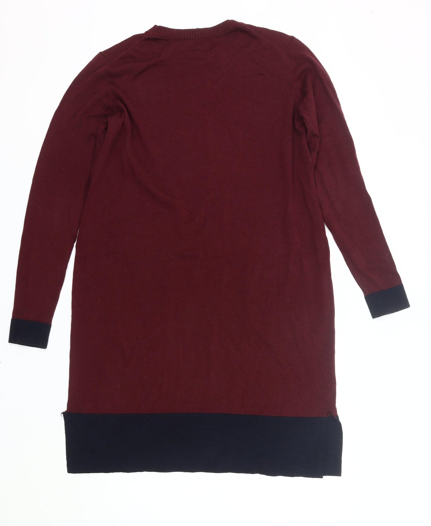 Jaeger Women’s Red Wool Jumper Dress Size L Long Sleeve Knitwear