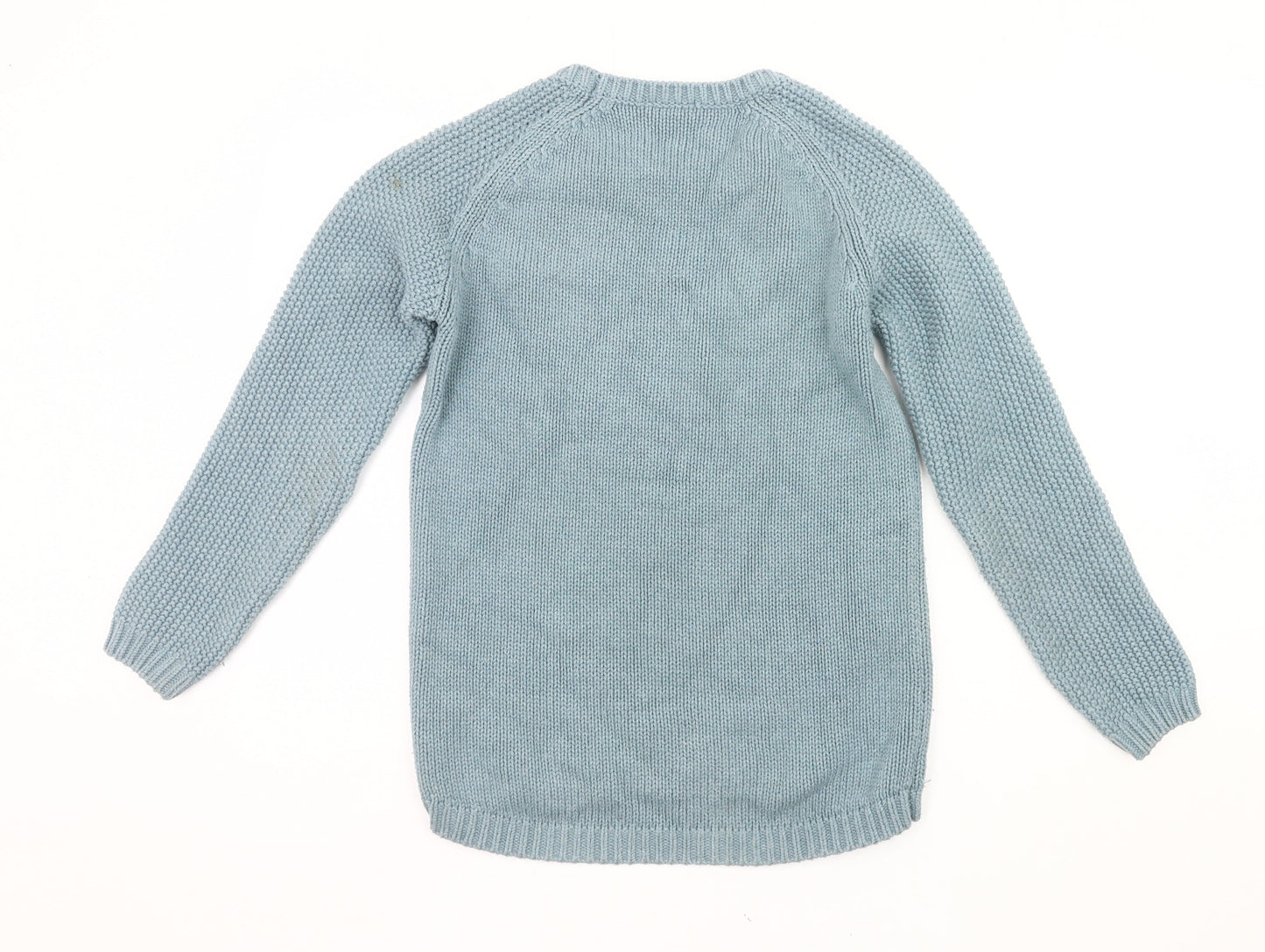 FatFace Girls Blue Cotton Blend Knit Jumper Pullover 12-13 Years