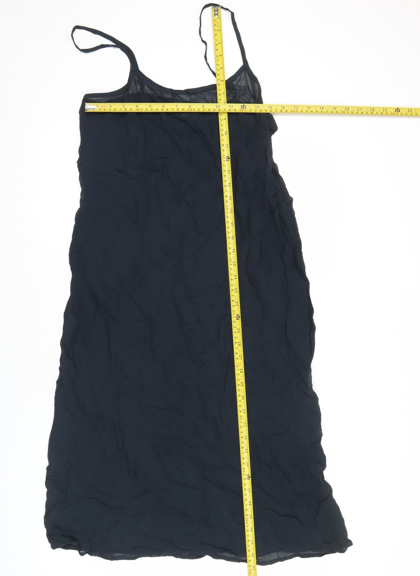 Jaeger Women’s Black Viscose Slip Dress Size 12 Knee Length