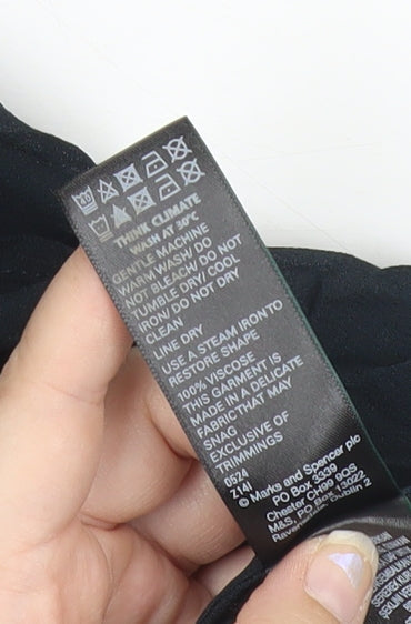 Jaeger Women’s Black Viscose Slip Dress Size 12 Knee Length