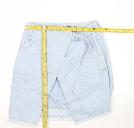 SJYP Womens Blue Denim Wrap Skirt Size S Casual Summer Pockets