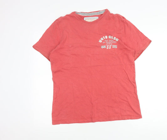 Fat Face Men's Red Cotton Graphic Print T-Shirt Size S