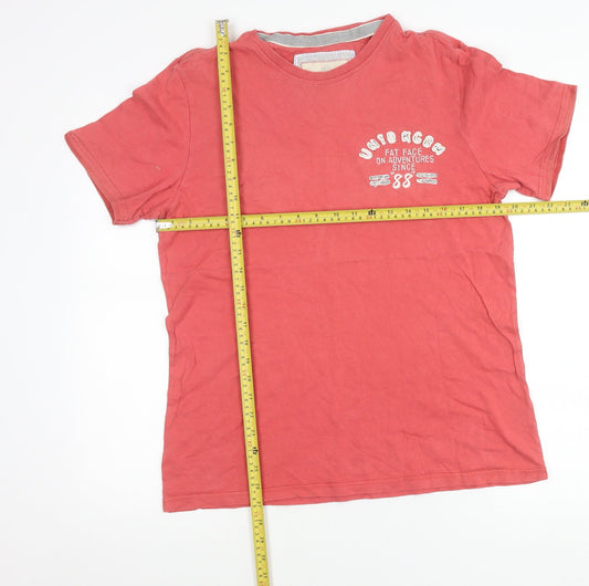 Fat Face Men's Red Cotton Graphic Print T-Shirt Size S
