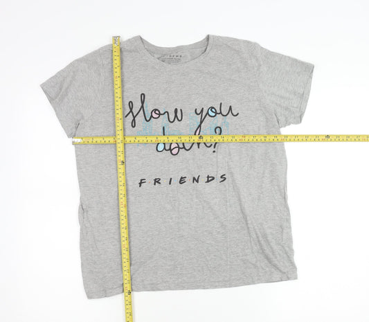 Friends Women’s Grey Nightshirt T-Shirt Size 18 Graphic Print