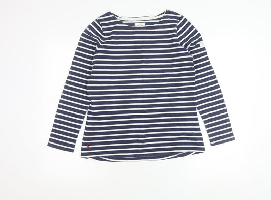 Joules Women’s Blue White Striped Long Sleeve Nautical T-Shirt UK 10