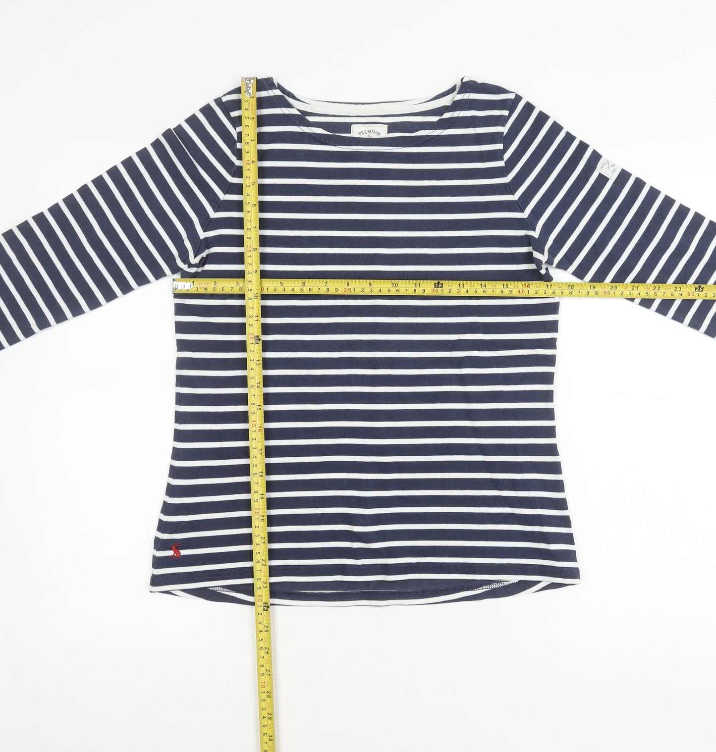 Joules Women’s Blue White Striped Long Sleeve Nautical T-Shirt UK 10